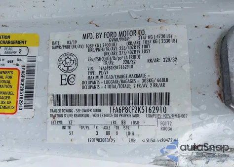 2019 Ford Mustang Gt Premium from USA, damaged, VIN 1FA6P8CF2K5162910